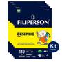 Imagem de Bloco Papel para Desenho A4 100 Folhas Branco Filiperson Escolar Ideal para Pintura Artística Desenhos Lápis Grafite Giz