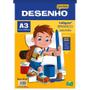 Imagem de Bloco Técnico sem Margem para Desenho A3 140G 20 Folhas Branco - Pacote com 5 Unidades