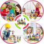 Imagem de Blocos de construção de castelos de madeira blocos de castelo de madeira blocos conjunto de brinquedos educativos para crianças, pontes e arcos medievais fantasia, blocos de madeira para crianças de 3 a 8 anos