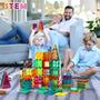 Imagem de Blocos de Construção Magnéticos Gemmicc (100 Peças) + 2 Carros - Brinquedo Infantil