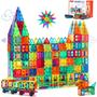 Imagem de Blocos de Construção Magnéticos Gemmicc (100 Peças) + 2 Carros - Brinquedo Infantil