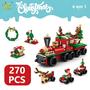 Imagem de Blocos de Construção Natalinos 6 em 1 Huiqibao - Elfo, Rena e Papai Noel