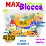 Imagem de Blocos De Montar Caixa 420 Peças Coloridas Brinquedo Educativo + 3 anos