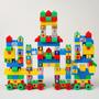 Imagem de Blocos de Montar Castelinho Com Cartela de Adesivos Brinquedo Infantil 128 Pçs - Envio Imediato