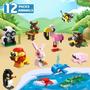 Imagem de Blocos de Montar HOGOKIDS - Kit com 12 Animais - Ideal para Festas