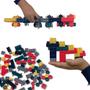Imagem de Blocos De Montar Reiblocks 98 Peças Super Coloridos + Rodinhas - Educacional Criança Infantil Melhora Da Coordenação Motora