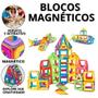 Imagem de Blocos Magnéticos Infantil Bloco De Montar Magnetico 14 Peças