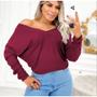 Imagem de Blusa Ampla Antonela Confortavel Estilosa Lisa Basica Casual Feminina