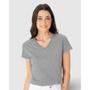 Imagem de Blusa Baby Look Feminina Gola V Basicamente Ref. 90443