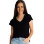 Imagem de Blusa baby Look Slim Fit Feminina Dec. V Básica Moda Primavera Verão 3004.c1