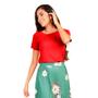 Imagem de Blusa Básica Suede Camurça Veludo Manga Curta Donna Martins
