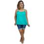 Imagem de Blusa Bata Alça Com Regulagem Viscose Estampada Gg Plus Size