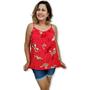 Imagem de Blusa Bata Alça Com Regulagem Viscose Estampada Gg Plus Size