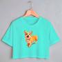 Imagem de Blusa Blusinha Camiseta Cropped TShirt Feminina Algodão Tecido Premium Estampa Digital Cachorro Welsh Corgi Pembroke