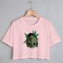 Imagem de Blusa Blusinha Camiseta Cropped TShirt Feminina Algodão Tecido Premium Estampa Digital Máscara Abrace a Escuridão