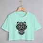 Imagem de Blusa Blusinha Camiseta Cropped TShirt Feminina Algodão Tecido Premium Estampa Digital Máscara Ugly Troll