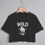Imagem de Blusa Blusinha Camiseta Cropped TShirt Feminina Algodão Tecido Premium Estampa Digital Onça Pintada