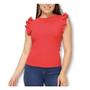 Imagem de Blusa blusinha canelada cavada babado casual feminina