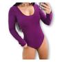 Imagem de Blusa body trançado nas costas manga longa feminino confortável