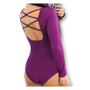 Imagem de Blusa body trançado nas costas manga longa feminino confortável