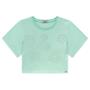 Imagem de Blusa Boxy Infantil Kukiê em Malha  c/ Aplique de strass Verde Água