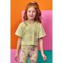 Imagem de Blusa Boxy Infantil Kukiê em Malha  c/ Aplique de strass Verde Neon