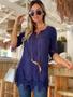 Imagem de Blusa Camisa Importada Renda Algodão Moda Praia Levinha / Saida de Praia Vestido Boho 2557