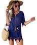Imagem de Blusa Camisa Importada Renda Algodão Moda Praia Levinha / Saida de Praia Vestido Boho 2557