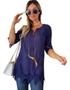 Imagem de Blusa Camisa Importada Renda Algodão Moda Praia Levinha / Saida de Praia Vestido Boho 2557
