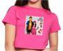 Imagem de Blusa Camiseta Cropped Infantil Manga Curta Estampada Personagens Maria Clara e JP Fã