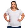 Imagem de Blusa Camiseta Feminina Senhora Plus Size Comprida Lisa Soltinha Malha Gola V  Atacado da Fabrica Kit 4