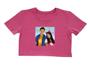 Imagem de Blusa Camiseta Infantil Cropped Mangas Curtas Estampada Maria Clara e JP Youtubers Divertido