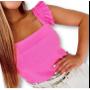 Imagem de Blusa canelada feminina alça babado moda