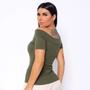 Imagem de Blusa Canelada Ombro A Ombro Blusinha Manguinha Feminina