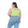 Imagem de Blusa canelada plus size alça babado moda feminina fashion