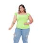 Imagem de Blusa canelada plus size alça babado moda feminina fashion