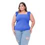 Imagem de Blusa canelada plus size alça babado moda feminina