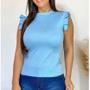 Imagem de Blusa canelada regata babado super macia confortável moda fashion