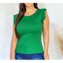 Imagem de Blusa canelada regata babado super macia confortável moda fashion