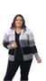 Imagem de Blusa Casaco Cardigan Plus Size Lista Larga Tricô