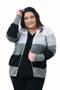 Imagem de Blusa Casaco Cardigan Plus Size Lista Larga Tricô