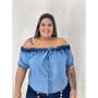 Imagem de Blusa Ciganinha Jeans Plus Size