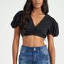 Imagem de Blusa Colcci Cropped Listrada Preto