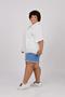 Imagem de Blusa com gola e decote em V branca Plus Size