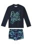 Imagem de Blusa com Proteção UV + Sunga Boxer Infantil Verão Azul Ride Malwee