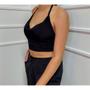 Imagem de Blusa cropped amarração nas costas e pescoço viscose feminino fashion