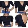 Imagem de Blusa Cropped blusinha top feminino multiformas manga bufante