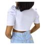 Imagem de Blusa Cropped blusinha top manga bufante multiuso feminino estilo