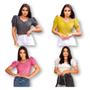 Imagem de Blusa cropped brilho lurex manga princesa decote drapeado feminino estilo