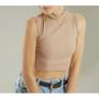 Imagem de Blusa cropped canelada cavada gola alta feminino estilo